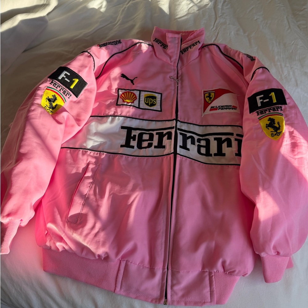 F1 Ferrari Pink Racing Shell Jacket - Picture 3 of 5